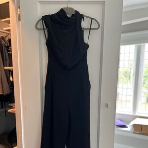 Black Satin Top Jumpsuit NWT